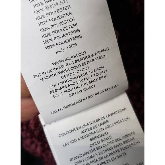 Michael Kors Sweater Womens XS Purple Polyester Knit Funnel Neck Super Soft - Picture 6 of 11